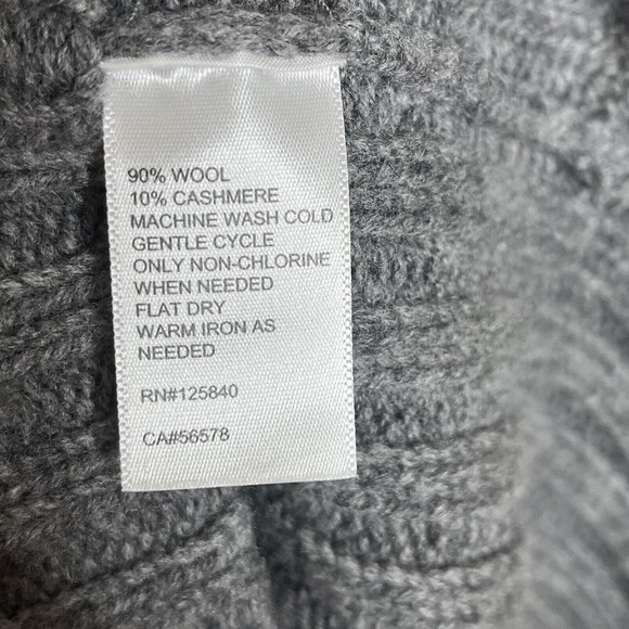 Intermix Fringe Cowl Neck Wool Cashmere Sweater Gray Women’s Size S - Picture 8 of 9